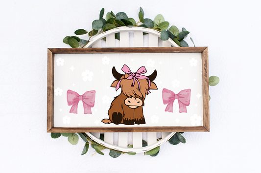 Cow with White Flowers